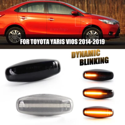 Dynamic LED Side Marker Turn Signal Light For 2014-2019 Toyota Vios Yaris - Image 1 of 4