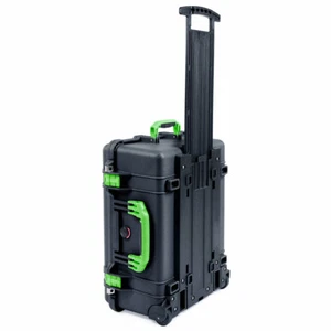 Black & Lime Green Pelican 1560 Case. No Foam - with wheels. - Picture 1 of 3