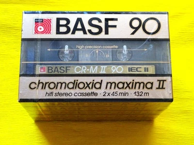 5x BASF chromdioxid maxima II 90 - CR-M II 90 Cassette Tape 1985 + OVP + im Pack - Image 1 of 3