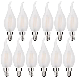 LED Candelabra Bulb 25W Equivalent 3000K Soft White Flame tip Frosted Glass 2... - Picture 1 of 7