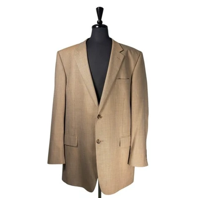 Jos. A. Bank Mens 48L Beige 100% Wool 2 Button Blazer Sport Coat Jacket Lined - Image 1 of 4