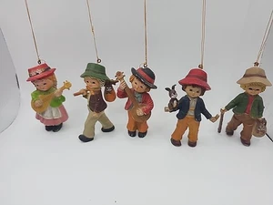 Vintage Lot 5 Plastic Figurines Children Christmas Ornaments *READ* 3.5" - Picture 1 of 14