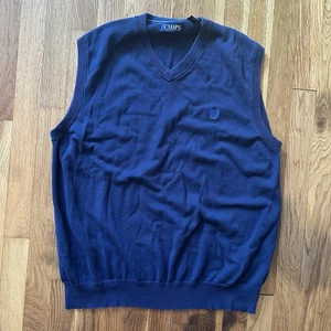 Chaps Ralph Lauren Herren dunkelblau Gr. Large V-Ausschnitt Pullover Weste eng Strick - Bild 1 von 12