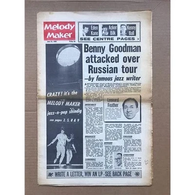 VARIOUS 1962 MELODY MAKER MAGAZINE JUNE 23 1962 - BENNY GOODMAN/EDEN KANE/ACKER  - Image 1 of 2