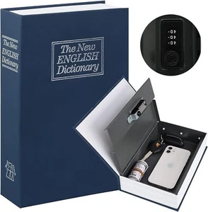 Disguised Book Lock Box Safe Hidden Secret Diversion Home Security Stash Cash - Picture 1 of 28