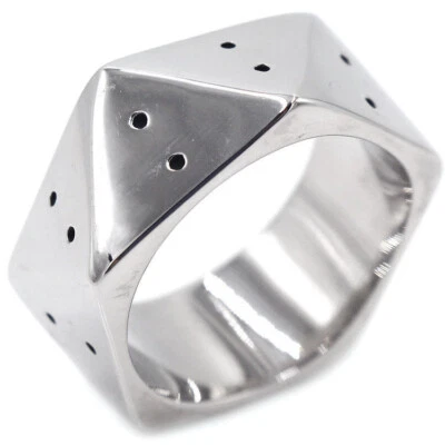 Geometric Triangle Facet Dice Wedding Band Stainless Steel Biker Hiphop Ring - Image 1 of 3