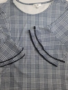 Womens 1x Top Black And White Bell Flutter 3/4 Sleeves moa moa dress top - Picture 1 of 13