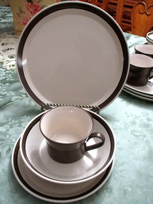 Servicio Mikasa Spectrum para 4 platos Café Au Lait #7703 Japón excelente estado Foto 1 de 4