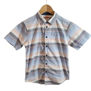 Wrangler Boys Button Up Striped Short Sleeve Shirt Size L 10/12 - Picture 1 of 8