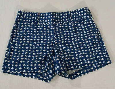 Pantalones Cortos Chinos Ciudad Ann Taylor Geométricos Cremallera Lateral Mujer Talla 0 Azul Blanco Foto 1 de 4