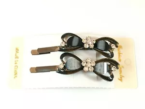 Double Elegant Gray Classic Metal Diamond Hairpins Perfect for all HairColors - Picture 1 of 4