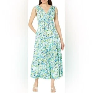 NUEVO CON ETIQUETAS MAGGY LONDON Maxi Vestido Estampado Floral con Hombro Talla Grande - Imagen 1 de 13