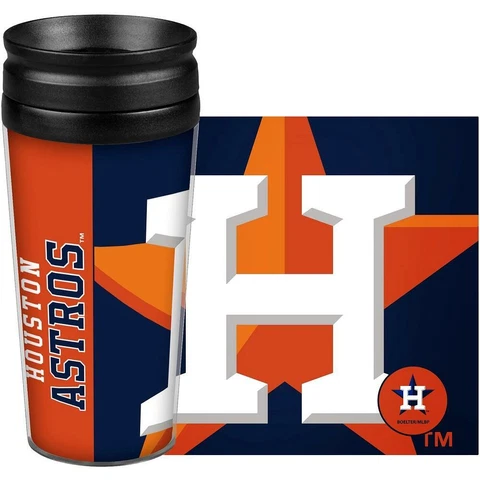 Houston Astros 14oz Full Wrap Travel Mug - Hype Style [NEW] MLB Tumbler Coffee Cover