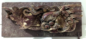Antique Chinese Dragon Carving Gilt Wood Asian Wall Panel Temple Decoration - Picture 1 of 7
