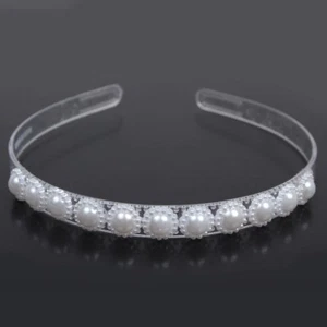 Haarreif Haarschmuck Kopfschmuck Haarreifen Perlen Transparent Haar - Bild 1 von 2