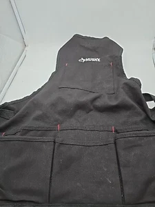 Husky Babero Ajustable Herramienta Delantal de Trabajo Lona Negro 16 Bolsillos 23" - Imagen 1 de 3