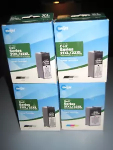 4 NEW MEIJER FOR DELL SERIES 21XL/22XL PRINTER INK Cartridge 1 TRI COLOR  3 Blk - Picture 1 of 9