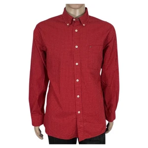 Camisa para hombre Tommy Hilfiger talla L/G calce clásico manga larga roja 100 % algodón - Imagen 1 de 7