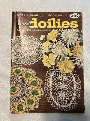 VTG Coats & Clark No.174 PRISCILLA DOILIES 1967- 11 Doily Patterns Crochet/Knit - Image 1 of 4