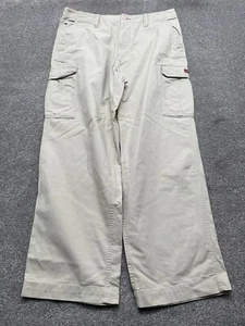 VINTAGE Tommy Jean Pants Adult 38X32 Beige Baggy Relaxed Fit Utility Cargo Y2K - Picture 1 of 13