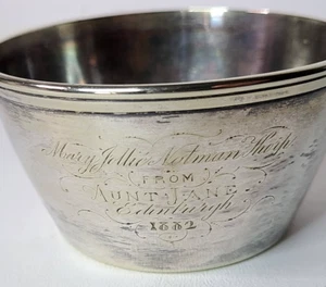 Edinburgh Scotland 1882 Silver Bowl Mary Jollie Notman Thorp from Aunt Jane - Picture 1 of 11