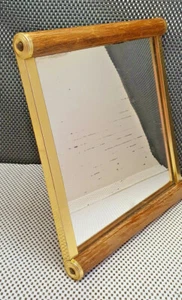 Antik Plateau Spiegel Griff Holz Vintage Deko Sammlung - Bild 1 von 12
