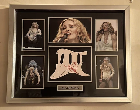 RARE Madonna signed pickguard in presentation picture frame - VERY COLLECTIBLE!! Cover