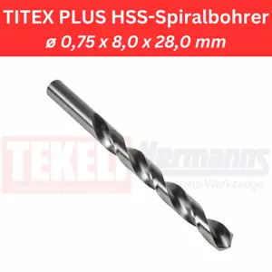 2pcs TITEX PLUS HSS Spiral Drill ø 0.70 x 8.0 x 28.0mm DIN 338 Type N - Picture 1 of 1
