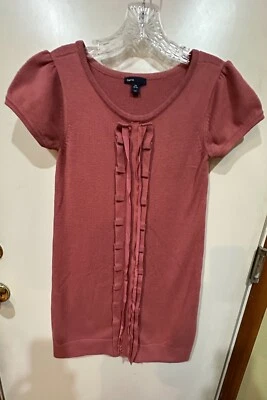 Vestido Suéter Gap Niños con Volantes Frontales Manga Corta Rosa Salmón Talla XXL (14-16) Foto 1 de 4
