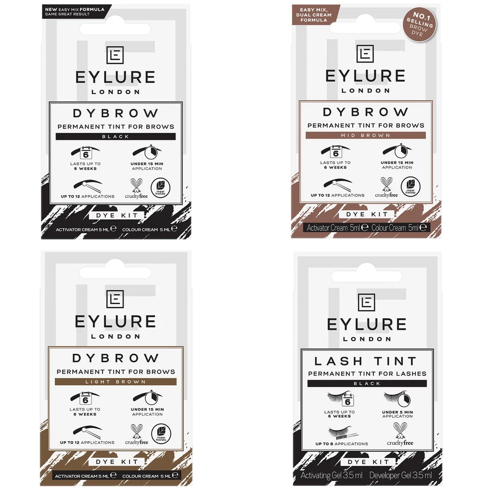 Eylure Dybrow Permanent Brow Tint in Light Brown, Mid Brown, Dark Brown or Black