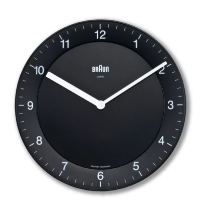 Braun BN-BC06 Wall Clock Black/White/Gray 7.8" Quiet Precision Quartz - Image 1 of 3