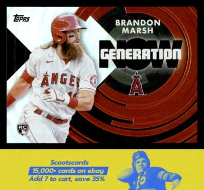 2022 Topps Brandon Marsh Generation Now card #GN-31 Los Angeles Angels - Image 1 of 2