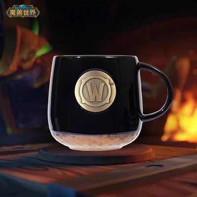 Taza de cerámica medallón de cobre en relieve con logotipo oficial de World of Warcraft de Blizzard Foto 1 de 4