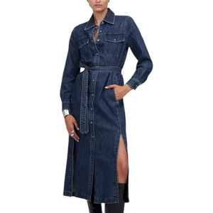 Madewell Denim Tie Waist Shirtdress Avenida Wash Size Small NEW 90s Utility Y2K - Picture 1 of 12