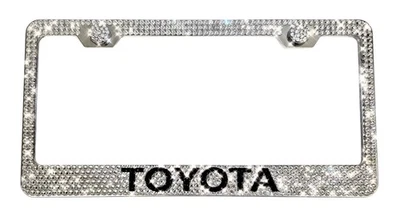 Soporte de marco de matrícula cristalizado cristales transparentes Toyota Camry TRD con tapas Foto 1 de 3