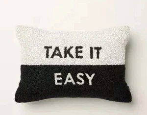 Kate Spade Perlen Überwurf/Wurfkissen 12"x 18" - schwarz/elfenbein/Take It Easy - NEU - Bild 1 von 5