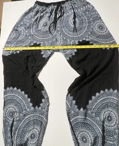 Pantalón Earthbound Trading Azul Mujer M Boho Yoga Cintura Alta Globo Hippy Mandala - Imagen 1 de 6