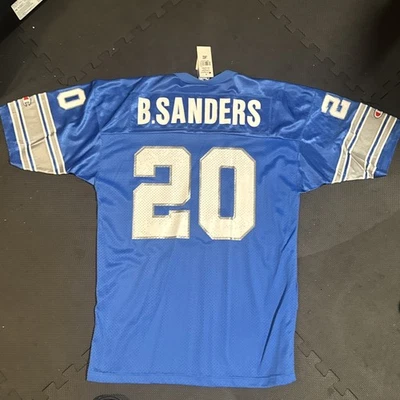 巴里·桑德斯底特律狮子会冠军球衣全新带标签复古 44L — 第 1/4 张图片