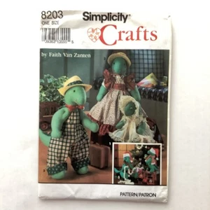 Simplicity 8203 Sewing Pattern Stuffed Dinosaurs & Clothing UNCUT - Picture 1 of 6