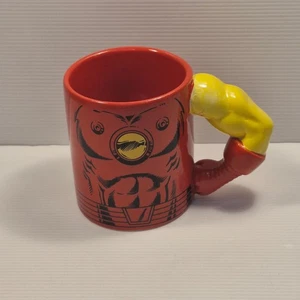 Marvel Iron Man Hero Arm Mug 300ml – Moulded Muscle Handle Superhero Collectible - Picture 1 of 7