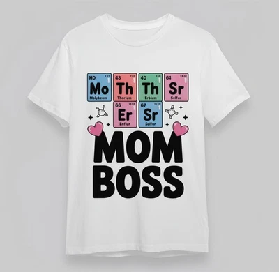 Women's T-shirt With Science Mom Graphic Unisex White 100% Cotton Top Summer USA - Image 1 of 4