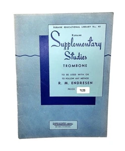Rubank Supplementary Studies Trombone Sheet Music Book 1935 Copy - Picture 1 of 3