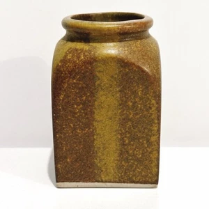 Small Vintage McLaren Vale Pottery Vase Brown Yellow Studio Stoneware Decor (t54 - Picture 1 of 6