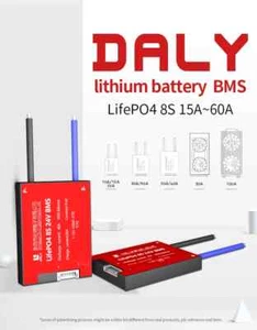 Daly BMS 8S 24V 15A 20A 30A 40A 50A 60A 80A for LiFePO4 Battery Pack Protector - Picture 1 of 20