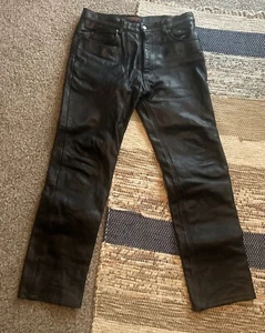 Interstate Leder Reit Motorrad Hose schwarz gerade Gr. 34 - Bild 1 von 11