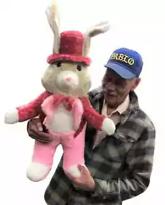 Large Stuffed Bunny 32 inches Soft Easter Plush Rabbit in Tuxedo Made in USA - Picture 1 of 5