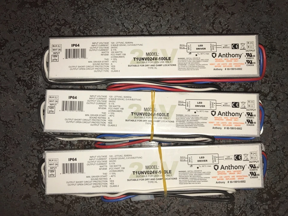 Lote De 3 Driver LED Anthony Modelo: T1UNV024V-100LE Foto 1 de 1