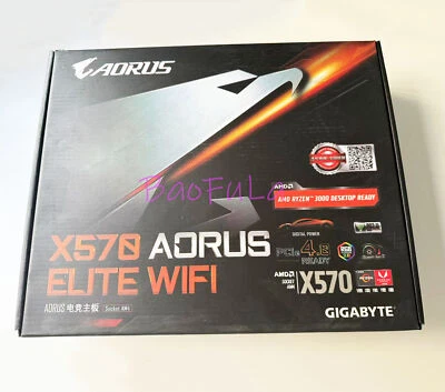 GIGABYTE X570 AORUS ELITE WIFI (Dual M.2 PCIe 4.0) AMD AM4 ATX Motherboard - Image 1 of 2