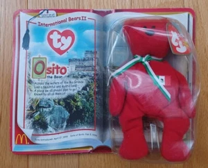 1999 TY McDonalds Osito the Bear Teenie Baby - International Bears II Mexico Neu - Bild 1 von 4