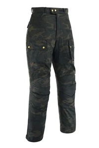 Warrior Classic Motorcycle Waxed Cotton 12OZ Waterproof CE Armour Bikers Trouser - Picture 1 of 3